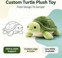 Jouet en peluche tortue personnalisé, peluche souple en forme de tortue, fabrication OEM ODM, logo personnalisé pour cadeau et souvenir
