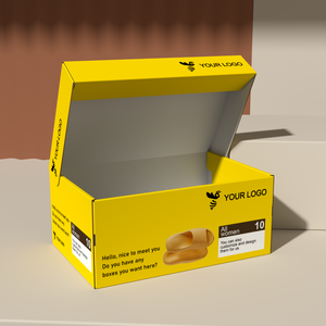 Printed Logo Yellow Folding Shoes Packaging Box Corrugated Paper Children Shoe Boxes Luxury Gift Box