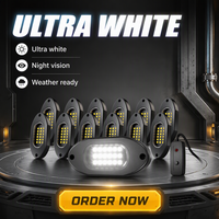 Nouveau kit d'éclairage LED Yilaie Pure White 12V pour roches, 4/6/8/12 pods, étanche IP68, 3W par pod, compatible universel pour voitures, SUV, camions, VTT
