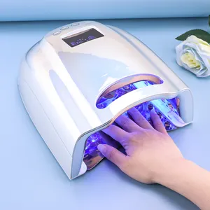 Silver 98w Rechargeable Nail Lamp Uv Led Stronger Lamp Cordless Professional Salon Nail Gel Polish Dryer 4 Lcd Time Display