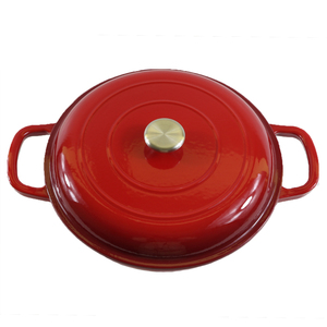 <span class=keywords><strong>Cocotte</strong></span> <span class=keywords><strong>en</strong></span> <span class=keywords><strong>fonte</strong></span> émaillée rouge avec deux poignées et couvercle auto-irrigant - Product Image 2