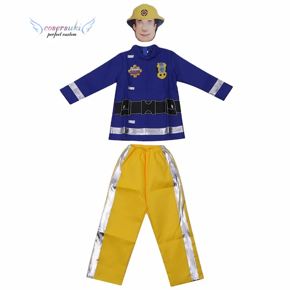 Fireman Sam Children's Show suit kindergarten talent show dress up kid cartoon game costume Halloween Cosplay