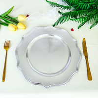 Assiettes de Présentation en Plastique Argenté Électroplaqué Non Toxique, Style Vintage Luxe Léger pour Fêtes, Mariages et Dîners