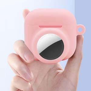 Étui en silicone anti-perte <span class=keywords><strong>2</strong></span>-en-1 pour <span class=keywords><strong>AirPods</strong></span> 4 (2024) et AirTag Étui de protection complet souple pour casque sans fil Blue tooth - Product Image 6