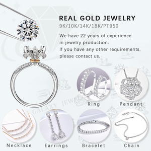 خاتم سوليتير للخطوبة والزفاف الفاخر <span class=keywords><strong>1CT</strong></span> 2CT 3CT 14K من الذهب الأبيض الدائري المويسانيتي خاتم ألماس للنساء - Product Image 4