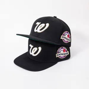 Basketball Manufacturer Structured Basketball Snapback Sports Snap Back Hats With Custom Embroidered Logo