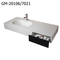 Design moderne, petit lavabo vasque mural en pierre artificielle, lavabo monotrou pour montage sur robinet, tiroir pour salle de bain, chambre à coucher