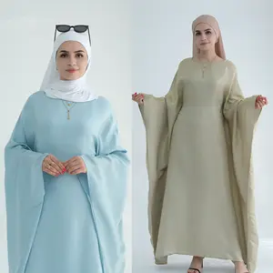 Мусульманский свободный элегантный кафтан Рамадан Абая с внутренним поясом сплошной цвет плюс размер женская исламская одежда Абая