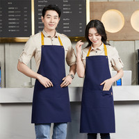 Tablier de cuisine professionnel unisexe en toile de coton avec sangle réglable, personnalisable avec logo OEM, pour serveurs et chefs de restaurant et café
