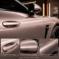 Film de protection de peinture TPU métallisé rouge perle de luxe pour voiture, 190 microns, aliphatique, faible adhérence initiale, qualité usine