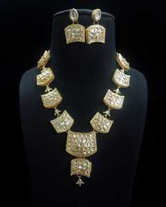 Fabricante indio, joyería nupcial de moda para Turquía, conjunto de collar largo de matrimonio con pendientes para mujer, abalorio listo para enviar - Product Image 2