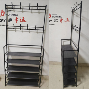 Simple <strong>Freestanding</strong> Shoe <strong>Rack</strong> with <strong>Coat</strong> Hanger - Product Image 2