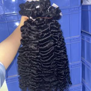 Proveedor de cabello rizado birmano ondulado Natural <span class=keywords><strong>Kinky</strong></span> Straight One Donor Cabello vietnamita ondulado profundo Cutícula alineada Paquetes de cabello crudo - Product Image 1