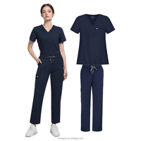 Ensemble de Blouses Médicales Extensibles en Tissu Sergé Respirant et Confortable pour Femmes – Uniforme d'Infirmière et Tenue d'Hôpital pour Médecins (Vente en Gros)