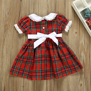 Vestidos de princesa para <span class=keywords><strong>niñas</strong></span>, <span class=keywords><strong>ropa</strong></span> de encaje rojo a cuadros, vestido de Navidad, gran oferta - Product Image 3