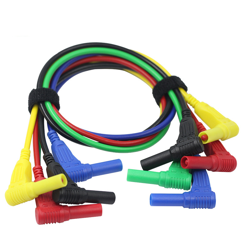 Прямой угол 90 градусов 4 мм вилка типа «банан» штекер-штекер Удлинительный кабель тестовые выводы двойные вилки типа «банан»