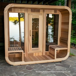 Sauna extérieur traditionnel en <span class=keywords><strong>bois</strong></span> massif pour 4/6 personnes, cabine <span class=keywords><strong>de</strong></span> sudation en cèdre rouge pour 4 personnes - Product Image 2