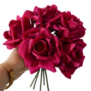 Hesper <span class=keywords><strong>Color</strong></span>é Haute Qualité Rose Rouge Unique Soie Real <span class=keywords><strong>Touch</strong></span> Artificielle Rose Bouquet Artificielle Rose Fleur en Vrac - Product Image 1