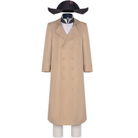 Costume de cosplay Napoléon pour homme, uniforme militaire royal, tenue d'historien, mode urbaine, fibre de cellulose régénérée