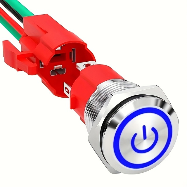 Self-Locking Waterproof LED Illuminated Momentary Push Button Switch 12/16/19/22mm Metal IP65