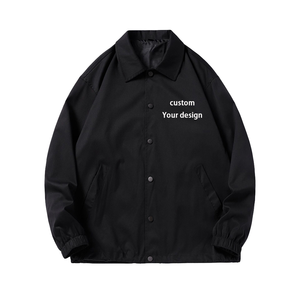 Veste bomber décontractée pour homme, sur mesure, à simple boutonnage, automne, coupe ample, tissu coupe-vent, vente en gros - Product Image 4