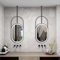Miroir de salle de bain LED décoratif moderne et minimaliste avec barre de suspension et commande tactile pour coiffeuse, hôtel, salle de maquillage, maison, style industriel