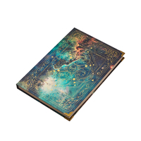 Boîte cadeau personnalisée vintage en forme de livre avec impression soleil et lune dorée, boîte rigide en carton à rabat magnétique pour tarot et cadeaux