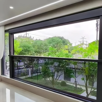 Ventana Horizontal Corredera de Aluminio con Doble Vidrio Templado y Elevación Eléctrica Automática para Villas y Hoteles Modernos con Vista Panorámica