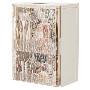 Boîte de rangement haut de gamme pour cosmétiques, style tiroir, organisateur de coiffeuse, étagère de bureau pour rouges à lèvres, produits de soin et bijoux - Product Image 6