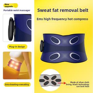 Masajeador de cintura Ems con calefacción eléctrica y características Shiatsu Deportes portátiles Fitness Correr Cinturón de sudor Masajeador abdominal corporal - Product Image 6