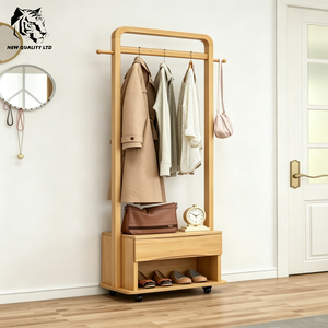 furniture factory good price customize huge stock eco-friendly floor mirror new designed bedroom furniture wood mirror coat rack - Product Image 4