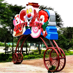 Arco de Payaso Happy Land: Escultura de Resina para Exteriores, Letrero Decorativo de Entrada con Diseño de Dibujos Animados, Pieza Artística Moldeada a Mano - Product Image 3