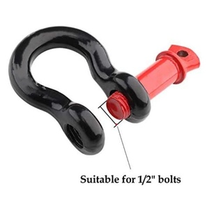Heavy-duty D Shackle Rugged D Ring Shackle <strong>with</strong> Screw Pin 1/2&quot; Galvanized Bow-shackle for Vehicle Recovery <strong>Tow</strong> <strong>Strap</strong> <strong>Hooks</strong> - Product Image 2