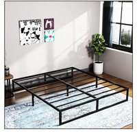 Cadre de lit plateforme réglable Abel Iron - Design moderne écologique et durable, taille double, aucun sommier tapissier nécessaire, montage facile