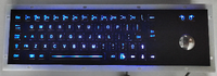 Keyboard logam komputer Tablet Pc kualitas tinggi untuk Panel Backlit baja Mini Ipad dengan Mouse Trackball