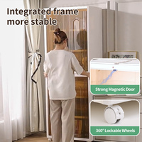 Armoire portable en plastique avec roulettes, placard de rangement pliable à plusieurs niveaux, installation gratuite, organisateur de vêtements pour la maison