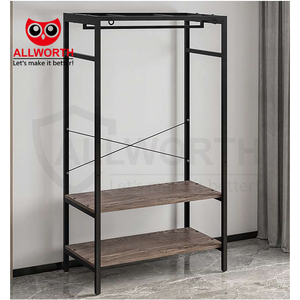 热卖多有用金属钢架衣柜储物组织器布艺衣柜卧室挂轨架 - Product Image 3