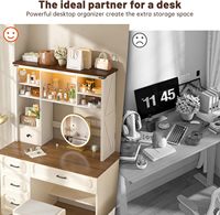 Étagère de rangement réglable pour ordinateur, idéale pour les étudiants en dortoir, pour petits espaces, étagère de comptoir en bois, bibliothèque de bureau