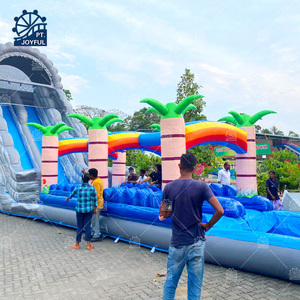 Tobogán Acuático Inflable Gigante de 18 m para Exteriores, Tobogán Acuático Comercial Inflable, Tobogán Inflable de Doble Carril para Adultos - Product Image 1