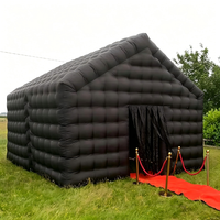 Tente de fête gonflable portable pour événements extérieurs, club de nuit disco lumineux noir, location commerciale