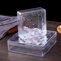 Boîte en plastique rigide PS personnalisée en usine, boîte carrée pour pâtisserie, biscuits, aliments, boîte transparente pour emballage de bonbons
