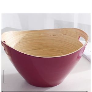 Tazón Ovalado de Bambú para Ensaladas, para la Colección de Vajillas, Tazón para Servir Hecho a Mano, Ideal para Restaurantes, Cocina y Hogar, Calidad de Exportación - Product Image 3