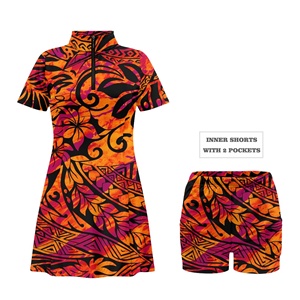 Abito da Golf Personalizzato per Donne, Manica Corta, Collo a V, Vestito Sportivo da Golf con Pantaloncini Incorporati, <span class=keywords><strong>Outfit</strong></span> Attivo per l'Estate - Product Image 5