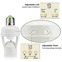 E27 110V/240V PIR inducción Sensor de movimiento infrarrojo portalámparas de plástico soporte de bombilla de techo estilo tornillo Detector de movimiento