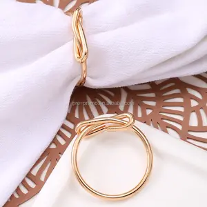 Wholesale Simple Wedding Bow Knot Silver/gold/ Rose Gold Napkin Ring