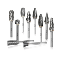 Jeu de fraises rotatives en carbure de tungstène, 10 pièces, tige de 3 mm, polies, double coupe, électriques, OEM