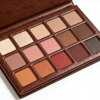 Palette de fards à paupières personnalisée 15 couleurs nudes lumineuses/métalliques mates imperméables pour les tons de peau foncés et clairs