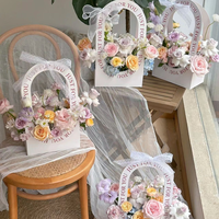 Boîte de transport de fleurs portable et écologique spécialisée Décoration de mariage personnalisée Panier à fleurs résistant à l'humidité Sacs cadeaux Bouquet