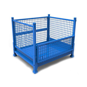 Logistics Metal Turnover Box <strong>Stacking</strong> <strong>Cage</strong> Foldable <strong>Wire</strong> Mesh Container Storage <strong>Cage</strong> - Product Image 5