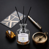 Nouveau diffuseur de roseaux en cristal de couleur marron de 50 ml avec un design luxueux, service OEM, emballage élégant